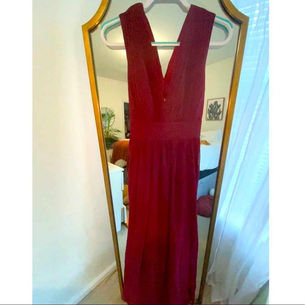 Fame & Partners wine colored georgette formal dress size 16 new with tags